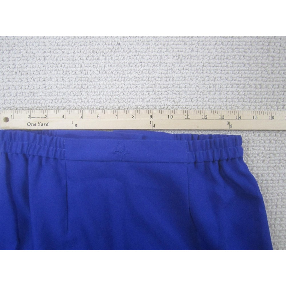 Wayne Rogers Skirt Womens 10 Blue Lined Elastic Waistband Midi Pencil Back Vent - Picture 7 of 8